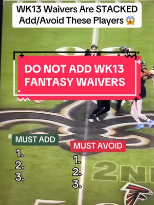 DO NOT ADD These Players In Week 13 Fantasy 🏈 #fantasyfootball #fantasyfootballweek13 #fantasyfootballwaiverwire 