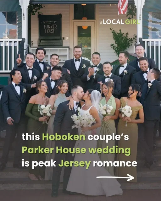 We love a good wedding story, so when we saw Hoboken resident @MegRush share the details of her special day on TikTok, we had to ask a few follow up Qs. Swipe for some of the details we're obsessed with (shot by @Nathalie), then head to TheLocalGirl.com to read the full story. Congrats to the happy couple! 🥂 #thehobokengirl #thelocalgirl #parkerhouse #njwedding #njcouple 