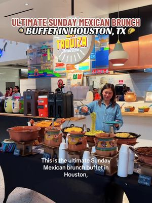 THE ULTIMATE SUNDAY MEXICAN BRUNCH BUFFET IN DOWNTOWN 🍳 This is your reminder that an incredible all-you-can-eat Mexican brunch buffet exists downtown at @Taquizahtx inside Understory! It happens every Sunday, and both the food and the vibes are immaculate! From 10 AM to 2 PM, La Taquiza serves up their VIRAL Cazuelas Buffet with over 30 dishes to choose from, and the spread is insane. Think chilaquiles, birria, mole con pollo, menudo, and so much more. Everything is constantly refreshed throughout the morning & afternoon, so you’ll always get it hot and fresh.  🅿️ Oh, and street parking is free on Sundays so that's one less thing to worry about. 👉 Heads up though, there’s usually a line, so come early or call ahead to reserve a table! 📌 Save this post for your next Sunday brunch! ___ 📍: La Taquiza (Downtown, 800 Capitol St) #mexicanfood #brunch #houstonfood #htx #houston