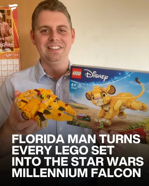 Brad Barber is a LEGO builder known for reimagining existing sets as Star Wars themed builds, most often versions of the Millennium Falcon. He has even transformed sets based on The Lion King’s Simba, Fast and Furious, and Disney Princesses into Millennium Falcon styled builds, using only the pieces from those original kits. His work showcases how completely unrelated themes can be reworked into designs inspired by Star Wars’ most famous ship. A standout in the LEGO community, proving that with the right vision even the most unexpected set can become a starship. (via @creationcaravan4)