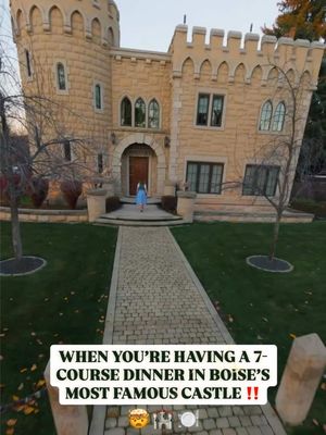 ✨ A 7-Course Feast Inside Boise’s Most Famous Castle 🏰 . 🔖 Save for the next time you are wanting an unforgettable dining experience!  . ➡️ Send to a friend, family member, your favorite foodie pal who’d love to go to one of these Incredibly delicious dinners with you!  . 🙌🏻 Hosted by the incredible @thegoodfoodfarmacy — and yes, it was PURE MAGIC. . 🍎 WELCOME DRINK Citrusy, spiced, Renaissance-inspired cider (alcohol optional). . 🥣 1st • ESSENCE Gut-healing turkey meat stock to awaken digestion |  A Plus Ranch Idaho . 🥧 2nd • BOUNTY Caramelized onion & mushroom tart on Burread Bakery pastry with raw goat cheese, pear jam & thyme | Ferg’s Fungi, Kings Crown Organics, Silveroaks Creamery, City of Greens . 🔥 3rd • EMBER Roasted leek, garlic & root soup in a heritage sourdough bread bowl, topped with dill oil & balsamic | bygwenboise, Fiddlers Green Farm, Purple Sage . 🥗 4th • THICKET Warm cabbage salad with radish, honeycrisp apple kraut, ACV vinaigrette, toasted pine nuts, pomegranate jewels & radish microgreens | Fiddlers Green, City of Greens, Purple Sage . 🦃 5th • CROWN A regal Thanksgiving plate: brined & smoked pasture-raised turkey, bone marrow sage mashed potatoes, rich gravy, citrus-spiced cranberry sauce & bitter winter greens with amaranth microgreens | A+ Ranch Idaho, Kings Crown Farm, Hipwell Ranch, Purple Sage, Kirby’s Microgreens . 🍮 6th • NECTAR Sourdough sticky date pudding with vanilla bean crème fraîche, honey-toasted hazelnuts, pink poached pear & edible flowers | Roots of Mexico, Wild Spaces Farm, Purple Sage . 🌹 FAREWELL Digestive Roots Tea — ginger, dandelion, turmeric, beet, chamomile & a tiny rose. . ✨ Every course thoughtfully sourced. Every bite unforgettable. . ✨ An evening of community, connection & the most intentional food artistry. . ⁉️ Would you want to enjoy a 7-course dinner at this UNBELIEVABLE castle👇🏽🏰💫 . . . . . . . Boise, Idaho, Visit Idaho, Famous Castle, Dinner At Your Place, Unforgettable Experience, The Good Food FARMACY, Treasure Valley, Unique Space, Unique Experience, Boise Bucket List, Delicious Eats, Support Local, Nourishing Food