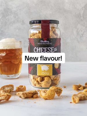 Have you seen our newest addition to our Pork Scratchings?😉👀 #ChucklingCheese #notjustcheese #porkscratchings #highprotein 