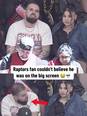 This Raptors fan was stunned that the cameras found him in the 4th quarter 🤣🥀 #NBA #nbabasketball #basketball 
