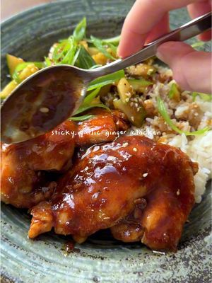 DAY 2 of cooking from my book !! 💌🤠🌟 DINNERS IN UNDER 30: Garlic Ginger Chicken with Smashed Cucumber Salad “Sticky, sweet, salty, zesty, a bit spicy – this one has it all. It leans heavily on cupboard items like rice vinegar, soy sauce and sesame oil, so once you’re stocked up on those, you’ll only need a handful of fresh ingredients to bring it to life.” Find the full recipe on page 112 of my cookbook, Healthy-ish. Currently 50% off (just £10!) on TikTok shop this week ✨ #healthyish #highproteindinner 