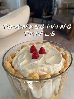custard? good. jam? good. meat? goooood. #friends #rachelstrifle #thanksgiving #fyp #trifle @Sarah Mason 