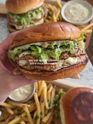 Caesar Salad Chicken Smash Burgers hehe 🍔