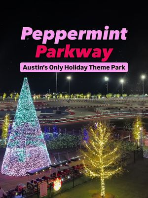 Austin’s only holiday theme park, @Peppermint Parkway  is bringing the thrills this season! 🎄✨ The iconic experience has been completely reimagined for 2025 with an all-new light trail where you can walk through millions of dazzling Christmas lights — plus the closest thing we get to “snow” in Texas. ❄️✨ Snap pics with Rudolph, Elsa, Santa, and more, then hit the rides for all ages. There’s a whole kiddie section for little ones, and older kids (and adults!) can take on the brand-new Circuit Breaker coaster, go-karts, and mini golf. We even made s’mores over a campfire! 🔥🍫 You can still take a fast lap around COTA’s F1 racetrack too. 🏎️💨 For more fun things to do around Austin, check out @Empo — I’ll have an in-app playlist with my top holiday picks starting December 1st. 🎅🎁 🎟️ Entry: $8/person (kids under 2 free) 🎢 Unlimited kids rides: $25 🎢 Circuit Breaker coaster: $20 ⏰ Hours: 5 PM–10 PM #austintx #christmasevents #austinevents #lighttrail #texaschristmas  