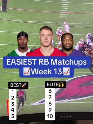 The easiest running back matchups for week 13 #fantasyfootball #fantasyfootballtips #fantasyfootballadvice #football #runningback 