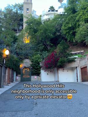 This hollywood hills neighborhood is only accessible by a private elevator 🤯 #hollywoodhills #mansions #luxury #celebrityhomes 