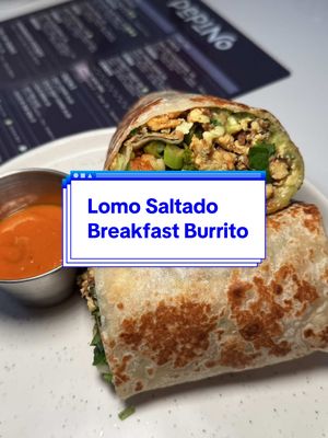 Lomo saltado is a Peruvian staple that actually leans heavily Asian — the steak and veggies are cooked fast in a wok with soy and oyster sauce, a nod to the Chinese influence throughout Peruvian cuisine. Pepino takes those same flavors and turns it into a breakfast burrito. Sounds wild until you try it, and then it clicks. It’s rich, savory, a little smoky — and their roasted salsa roja with chipotle ties everything together. One of my favorite breakfast burritos in San Diego #breakfastburrito #sdfoodie #sandiegofood #sandiegorestaurants #brunch  