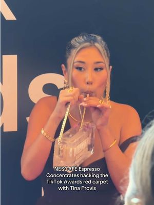 Hacking the #TikTokAwards red carpet with @Tina @TikTok Australia #TikTokAwardsAUNZ #NESCAFEcoldhacks 🧊