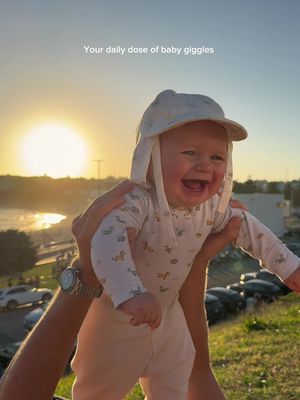 No trending audio needed. Hope he makes you smile 😘✨ #bondibeach #sunset #babygiggles #babytiktok 