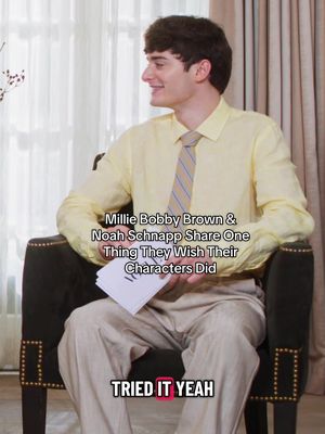 #milliebobbybrown and #noahschnapp’s latest collaboration on a brand-new installment of Vogue's #OfftheCuff yields plenty of intriguing information, from the one thing Brown wishes her "Stranger Things" character had gotten to do onscreen to the number-one thing on Schnapp's bucket list. Tap the above to watch. 