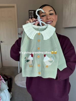 my goal in life is to dress my toddler like a grandma😂🥹🤍 #babygirlcardigan #babygirloutfit #toddlergirloutfit #tiktokshopblackfriday #toddlersweater  Toddler winter clothing  Baby girl winter outfits  Chicken cardigan  Preppy baby clothes 
