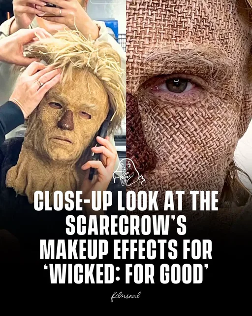 A close-up of the Scarecrow’s makeup for Wicked: For Good. #FilmSeal #film #movie #jonathanbailey #wicked 