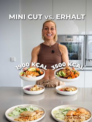 Same meals - different goals. Here’s Day 4 of my mini cut ✨👇🏼 Ernährung kann sich sooo kompliziert anfühlen – bis man endlich seine eigene Struktur gefunden hat. 🙌🏼 Ich bin gerade im Minicut, weil meine Performance in den letzten Monaten gelitten hat. Also: kleiner metabolic Reset… und ihr kommt mit! 🔥 Hier seht ihr meine vier Meals – und wie dieselben Mahlzeiten bei Dominik aussehen, der gerade im Erhalt ist. Gleiche Gerichte – unterschiedliche Energie, unterschiedliche Ziele. 💛 Wenn dir Ernährung manchmal too much erscheint: I get it. Mir ging’s genauso, bis ich mir selbst Unterstützung geholt habe. Heute gebe ich dieses Wissen im 1:1 Coaching weiter – damit dein Weg leichter wird. 🫶🏼 Welche Meal-Difference hat dich am meisten überrascht? 👀✨ #minicut #mealprep #healthyeating #nutritiontips #whatieatinaday 
