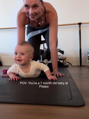 POV: you are a 7 month old baby at Pilates  With @Allexaschabel 