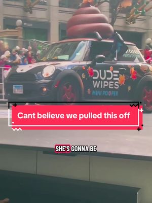 Double mini pooper duty today in the Chicago thanksgiving parade! Thankful for all of you that let us doo doo what we do best #chicago #thanksgiving #DUDEWipes 