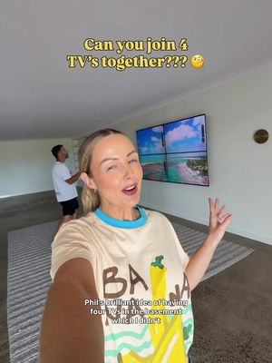 Phil's only request for the basement bar renovation was 4 x TV's so he could watch 4 different sporting matches at the same time 🤭 Thank you to @Kogan.com for these 50 inch QLED TV's they pair perfectly together and I now have one very happy hubby 🫶🏼🙌🏼👏🏼 (Gifted)