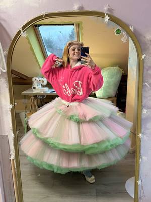 My finished Glinda thank goodness dress skirts from @Wicked: For Good !! 🤩💖💚 now onto the bodice 🥰 #wicked #glinda #cosplay #sewing #fashion 