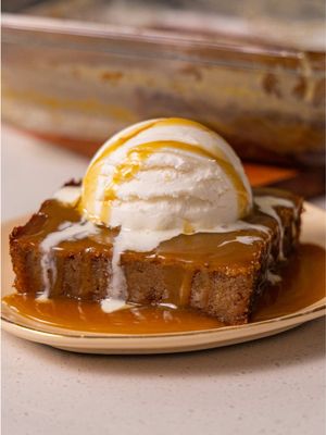 Tonight’s craving? Sticky toffee pudding, obviously 🤎 @matthewchincreative 🇨🇦  RECIPE Ingredient list: ● 1 cup pitted dates, diced ● 1 cup water ● ¼ cup spiced rum ● 1tsp baking soda ● 1 tsp cinnamon ● 1 tsp ground ginger ● 1 tsp nutmeg ● 1 stick  unsalted butter, softened ● ¾ cup light brown sugar ● 2 large eggs ● 1 large egg yolk ● 2 tsp vanilla extract ● 1½ cups all-purpose flour ● 1 tsp baking powder ● Vanilla ice cream (optional) For the Toffee: ● 1 cup light brown sugar, packed ● ⅓ cup golden syrup or corn syrup ● 2 Tbsp molasses ● ¼ cup spiced rum ● 3 tbsp unsalted butter ● 1 cup heavy cream ● 2 tbsp  kosher salt Instructions: 1. Add dates, water and ¼ cup bourbon to a pot. Stir and bring to a boil. 2. Add baking soda, stir, then remove from heat. 3. In a stand mixer, cream butter and brown sugar. 4. Add egg, vanilla extract, spices, and mix until combined. 5. Pour your date paste and mix. 6. Add baking soda and flour gradually until a batter forms. 7. Pour batter in a butter-lined 9”x9” baking dish. 8. Bake at 350˚F for 30-40 minutes. 9. Meanwhile, make the rum caramel by adding the brown sugar, golden syrup, molasses, and spiced rum to a sauce pot. 10. Once the sugars have dissolved and large bubbles form, remove from heat, add butter, heavy cream and mix until combined. 11. Sprinkle kosher salt into the caramel, mix and set aside. 12. When pudding is ready, poke holes, pour half the caramel overtop and bake for another 3 minutes until the caramel absorbs. 13. When ready, slice and serve with a scoop of ice cream (optional). #stickytoffeepudding #food 