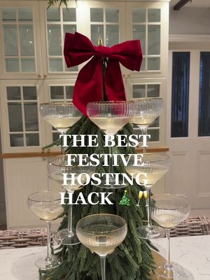 THE BEST CHRISTMAS HACK FOR HOSTING ❤️✨🥂 a champagne tree! could do cocktails, nibbles, whatever!!  Everything I used linked on my Amazon storefront in bio ✨❤️🥂 whose make this at Christmas??  Kat xxxx 