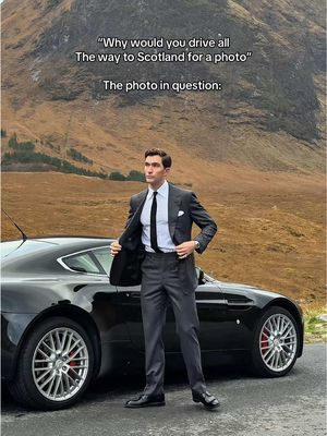 Renting the Aston Martin: £500 New suit: £750  Videographer: £750  Hotel: £250  Re-creating the famous James Bond Skyfall image: Priceless  #skyfall #jamesbond #Astonmartin #Scotland 