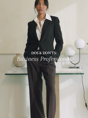 Business professional has a reputation for being strict, but there’s a real formula behind it. Here’s your cheat sheet. ✨ SLIDE 1 ❌ DOESN’T WORK BECAUSE… The knit reads casual and the trousers lack structure, which softens the entire silhouette. ✅ WORKS BECAUSE… Satin adds polish, the tailoring creates clean lines, and the pointed heels + structured bag keep the outfit sharp. SLIDE 2 ❌ DOESN’T WORK BECAUSE… Relaxed textures and loose shaping create an easygoing look that lacks definition ✅ WORKS BECAUSE… The matching suit delivers cohesion, strong shoulders frame the body, and sharp tailoring creates structure. SLIDE 3 ❌ DOESN’T WORK BECAUSE… Preppy layers and denim sit firmly in more casual categories ✅ WORKS BECAUSE… Structured outerwear and refined textures elevate the outfit and keep the silhouette polished.  When in doubt, remember that the business professional dress code is rooted in: structure, clean lines, and sharp tailoring. Be sure to check out my recent BUSINESS PROFESSIONAL 101 reel for more in-depth tips!  Save this post for your next workday 😌👔