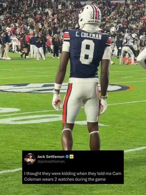 Cam Coleman iced out vs. Bama 🥶 #cfb #CollegeFootball #ironbowl #alabama #auburn 