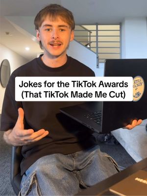 Here are the jokes that TikTok made me cut from my set at the TikTok awards, enjoy 🫡❤️ #tiktokawards #standupcomedy #aus 