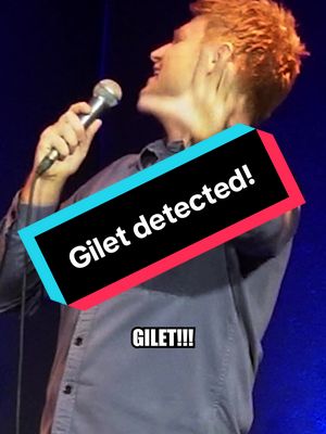 “GILET DETECTED” Spotted another one in the wild @arc_stockton  Great fun on tour! #funny #gilet #improv #crowdwork #fyp 