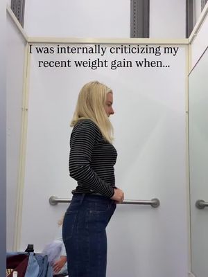 It’s not often talked about- pregnancy loss and dealing with weight gain, but without the happy ending to go along with it. My body feels different, my clothes are too small, and it’s been hard for me to accept this part. Trying on clothes with my toddler heals a little part of me, because she doesn’t care about any of that. She just wants to know if it has pockets 😂🥹 Having a daughter, I’m so intentional about staying neutral when trying on clothes because I know she’s watching my reactions, hearing my words, learning how to speak to herself. I never comment about my body, but it doesn’t mean the thoughts don’t come. As I was internally upset about my body, I heard a little, “that’s gorgeous”! As I was trying on clothes that are a bigger size than what I wore earlier this year. Through the eyes of my toddler, either an outfit fits or it doesn’t, and the story doesn’t have to be bigger than that. After I was done trying on clothes, she walked in front of the mirror and spun around *exactly* how I had just been doing. She smiled and said, “my outfit is cute!” Our kids need to see women who accept themselves. And those women, can be us. ❤️ Thought I’d reshare this for a holiday reminder. Who else is trying to heal their diet culture wounds through breaking the cycle for their kids? And PS- buy pants that fit. It feels so good 😘