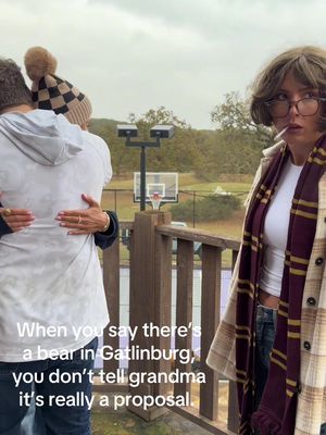 She did NOT see a bear! Permission to parody from @san_dan_42 #fyp #couplescomedy #comedy 