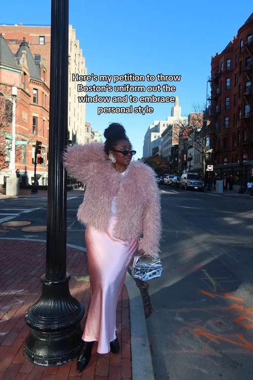 Part 2 | Change starts with us. We do not have to conform to the style of this city. Let’s show up authentically and wear what we love! So here’s my petition to throw Boston's uniform out the window and embrace personal style! This year I started dressing like it's NYFW everyday (not everyday but atleast a few times a week lol). It helped me to learn my personal style. I stopped being afraid of dressing bold in Boston. I leaned into fun modest fashion, layering, volume, and color and it's been so freeing. Follow me for more! #bostoninfluencer #bostonfashion #colorfulfashion #boldfashion #bostontiktok