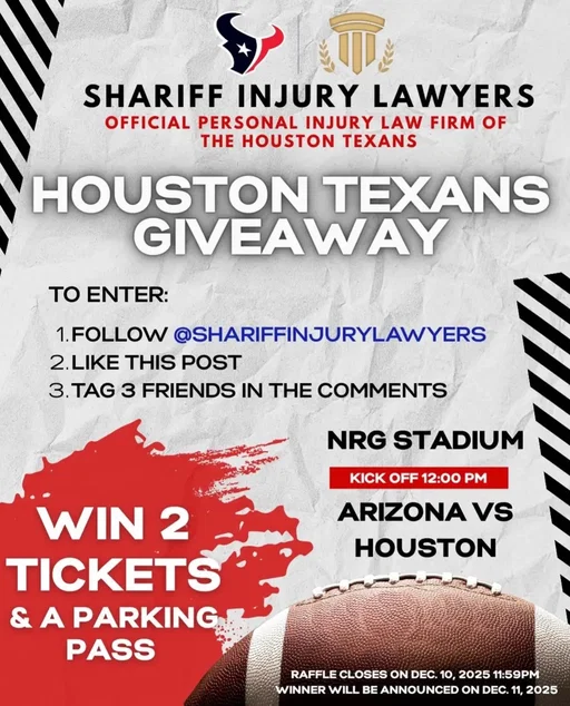 We're giving away 2 tickets + a parking pass! Houston vs Arizona game at NRG. To enter 1. Follow us on TikTok! 2. Like this post. 3. Tag 3 friends in the comments! Bonus entries: Share this post to your story and tag us. Comment who you're bringing with you. Winner will be announced Dec. 11, 2025. Good luck, Houston! #giveaway #houstontexansgiveaway #houstontexans #houston #football 