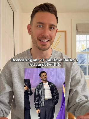 I loved this outfit that Jonathan Bailey wore in Paris so I had to recreate it! 🖤⁣⁣ ⁣ #OOTD #grwm #jonathanbailey #fyp men’s fashion, men’s outfit ideas, men’s black leather jacket