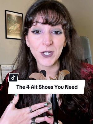 Building an alt wardrobe? These are the 4 shoe styles that make outfits so much easier. If you’re a seasoned alt baddie, what’s your go-to pair? @T.U.K. Footwear @Dr. Martens @Demonia Cult @vans  #altfashion #gothfashion #altstyle #softhgoth #shoeguide alt shoes, goth shoes, punk shoes, alt wardrobe, alternative fashion, goth fashion inspo, alt style tips