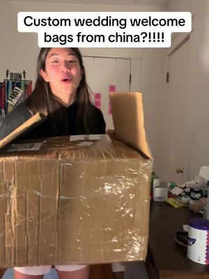 Brides assemble!!!!!! I’m soooo excited about my welcome bags 😭 one day they were in china and now they’re at my home ready for wedding day AHHHHHH