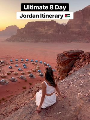 8 Day Bucket List Jordan Itinerary 🇯🇴✨ We just came to Jordan with @Visit Jordan and this will now be our third time this country! This is exactly what we would do for our first trip! You’ll most likely be starting your trip in Amman, Jordan’s capital usually has the cheapest flights, and it’s the perfect hub to rent a car or meet your guide. You can also do this itinerary in reverse from Aqaba ✈️ Day 1 — Petra Start in Amman and transfer to Petra. Walk the Siq and see the Treasury in the afternoon light ✨ Stay in Wadi Musa so you can explore early the next morning, don’t miss the Monastery! Day 2 — Wadi Rum Drive to Wadi Rum and stay at one of the iconic bubble camps. The Martian (and tons of other movies) were filmed here! Take a sunset jeep tour  it truly feels like another planet 🚀🌕 Day 3 — Aqaba Head to Aqaba for a snorkel or dive trip 🌊 The Red Sea’s coral is unreal and definitely worth the stop. Day 4 — Kerak & Ma’in Hot Springs Drive north to explore Kerak Castle before soaking in the hot waterfall springs of Ma’in  one of the most unique hot springs we’ve ever been to ♨️ Day 5 — Dead Sea & Salt Visit the Dead Sea Panoramic Complex for some of the best views in Jordan. The lunch here is amazing! Then continue to the historic city of Salt. Day 6 — Salt → Amman Spend the morning walking Salt’s old town, markets, and viewpoints 🌿 After lunch, head back to Amman. Day 7 — Amman Explore the highlights of Jordan’s capital — vibrant markets, the impressive Roman Theatre, and the hilltop Citadel for sunset 🌅 Day 8 fly home If you have extra time, add Madaba or the ruins of Jerash. You can also add on the Jordan Trail if you are looking to hike!