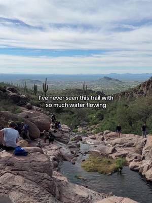 Hieroglyphic Trail is flowing right now 🌊 Super easy and quick hike. It’s about 3 miles out and back in the Superstitions 🏜️ Parking lot is a decent size but fills up fast, and there’s no overflow. If you’re not in a marked spot, you will get towed… speaking from experience 😅 Great little hike, even for sunset 🌅 @REI @Patagonia #arizona #Hiking #superstitionmountains #azlife #arizonahiking 