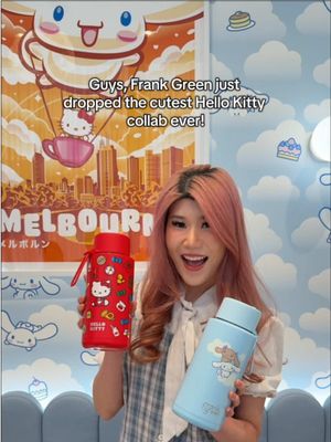 Frank Green just dropped the cutest Hello Kitty x Sanrio bottles 😱💖 3 new designs featuring Hello Kitty, Cinnamoroll & Kuromi - and the designs literally nail their personalities! Matching desserts, drinks & merch at the Hello Kitty cafe 🥰 A little secret: more Sanrio characters are coming soon! 👀✨ The perfect gift or collector’s item for any Sanrio lover 🎀 Tag a friend who needs this! #FrankGreenxHelloKitty #SanrioFans #HelloKittyCollectibles #CuteDrinkware #SanrioObsessed @frank green @Melbourne Central 