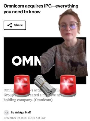 It's been a week since Omnicom completed its acquisition of IPG, a major move in the advertising world that has led to thousands of job cuts. Catch up on the fast facts with Ad Age producer Eileen O’Gorman. Read the full story at the link in our bio. 🔗