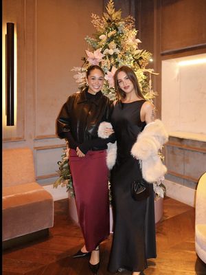 The Anatomy of a Perfect Girl’s Night ⭐️👯‍♀️ A few simple steps: head to @Four Seasons Hotel Montreal, slip on your best @D Y N A M I T E look, meet your girl at @MARCUS and savor the decadent menu dégustation until late at night. Honestly, perfection. Wearing the Nora Satin Maxi Slip Dress and the Midi Faux Fur Jacket. #DynamiteStyle - A D