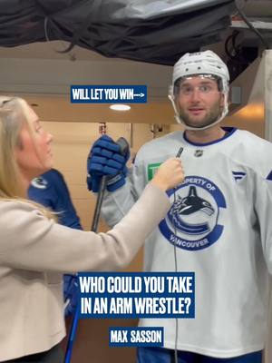 Who do you think would win in a #Canucks arm wrestle?🤔#NHL #QOTD 