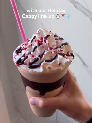 made with Peppermint or Chocolate ice cream, our Holiday Cappy lineup will keep your spirits up this season ❣️❄️ 
