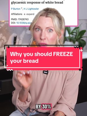 Bread retrogradation is one of my fave food science hacks because it saves food waste, saves money, and has benefits for gut health and blood sugar balance. This is your sign to start freezing your bread! #CookingHacks #healthhacks #retrogradation #foodscience #nutritionadvice 