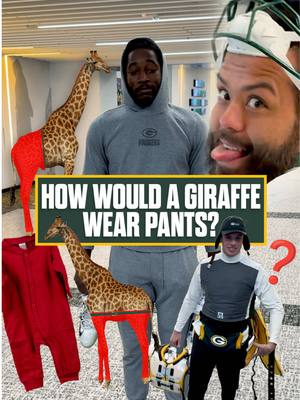 Strictly business around here #giraffe #pants #packers #gopackgo