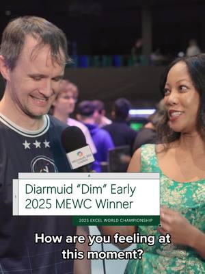 =CHAMPION. Congratulations Diarmuid Early on becoming the 2025 Excel World Championship winner.