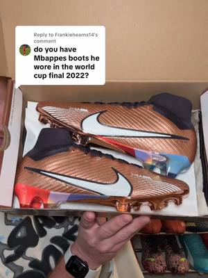 Replying to @Frankiehearns14 KYLIAN MBAPPÉ’S WORLD CUP HAT TRICK BOOTS 🇫🇷 #footballboots #mbappe #kylianmbappé #nikefootball #mercurial 