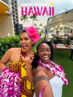 Steal my Hawaii Itinerary 🌺🌴🌈 4 Days in O’AHU  Please add Hawaii to your travel bucketlist neow! I finally got to check it off my list and it’s definitely a MUST VISIT! If you love exploring, adventure and delicious eats… save and share this Hawaii for your next travel destination. Didn’t make it out to the Northshore but that’s for next time ✌🏾😅  🌺Day 1: Stay: Marriott Waikiki Beach Explore: Kalakaua Avenue Eat: Lulu’s Waikiki @lulus_waikiki  Visit: Waikiki Beach  Eat: Island Vintage Shave Ice @islandvintageshaveice  Activity: Pā’ina Waikiki Luau 🌺Day 2: Ho’Omaluhia Botanical Garden  Cinnamons Restaurant @cinnamonskailua  Kailua Beach Foodland @foodlandhi  Food Truck Park Waikiki 🌺Day 3: Kualoa Ranch @kualoaranch  Secret Island Beach  Moku Kitchen @mokukitchen  🌺Day 4: Guieb Café @guiebcafe  Diamond Head Lookout Point  Loco Moco Drive Inn @locomocodi808  Leonard’s Bakery @leonardsbakeryhawaii  Prime Signature Steakhouse  Also, this is my first time visiting and would love to island hop for my next visit. Leave some tips and tricks in the comments for me and everyone else ❤️ Travel Tips: 🔗Book Excursions in Advance  🚗 Rent A Car: Preferrably a jeep! You can take the top off and get great pictures! Plus overall is way cheaper than taxis. 🍴Restaurants Wait Times: Wait times for restaurants in Waikiki are long. Be prepared to wait or book reservations in advance. ☔️ Wet Season:  Mid-Oct to March (Yes, I got caught many times)  #hawaii #thingstodoinhawaii #oahuhawaii #travelbucketlist #stealmyitinerary 
